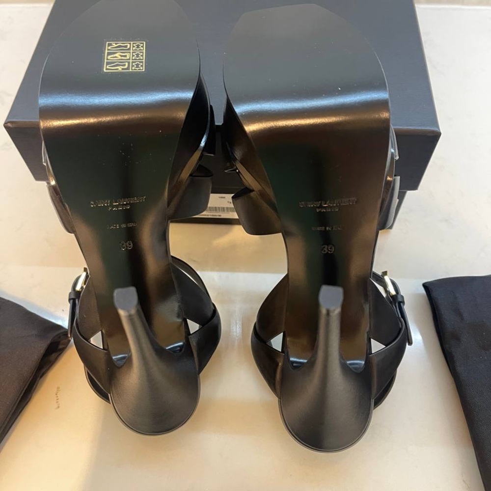 Saint Laurent Tribute Leather 105mm Platform Sandals size 39 - Picture 7 of 9